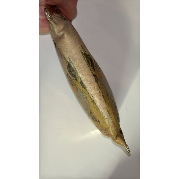 Antique Korean Leather & Brass Coin Purse With Traditional Artwork - Picture 6 of 6